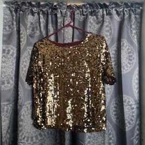 Ark & Co Dazzling Gold Sequined Top - Halloween Costume too